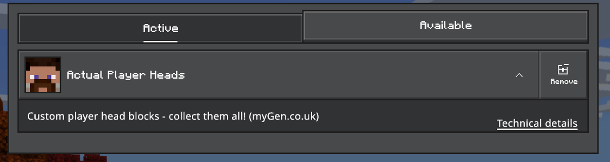 Enabling the addon in world settings