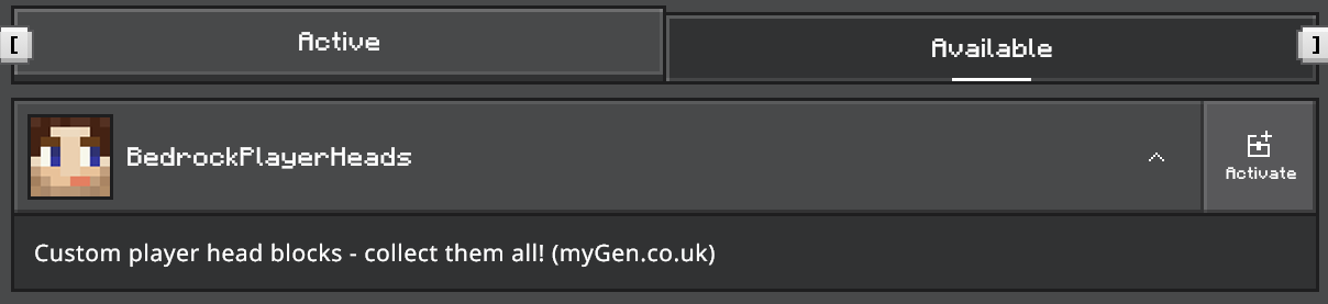 Enabling the addon in world settings